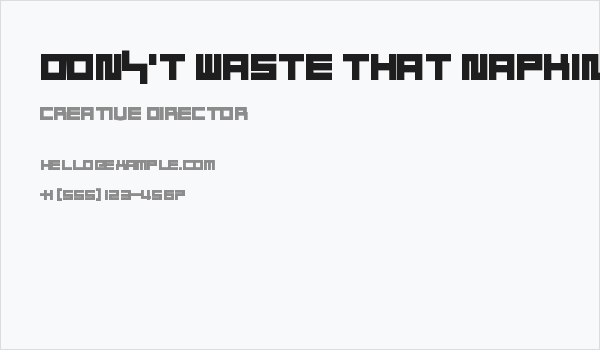 Don't Waste That Napkin Business Card