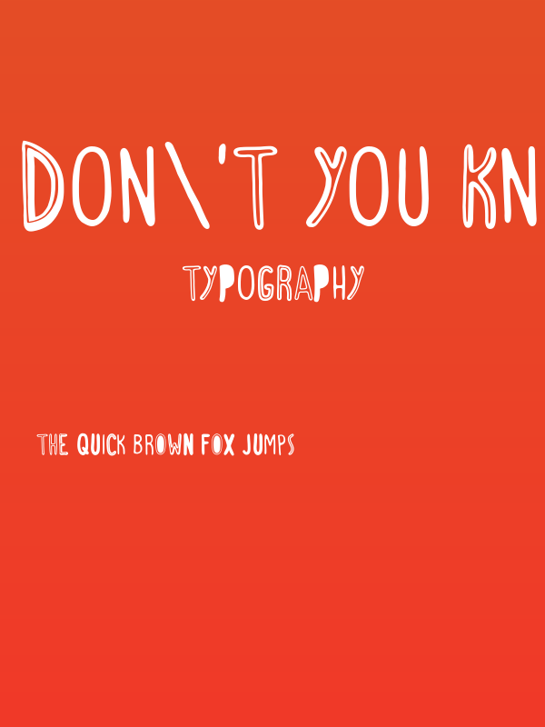 Don't You Know Poster