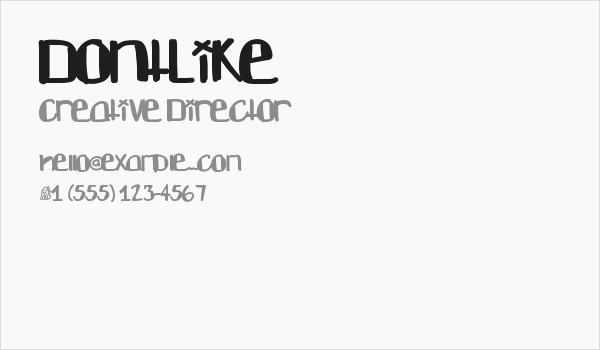 DontLike Business Card