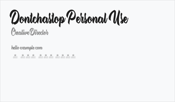 Dontchastop Personal Use Business Card