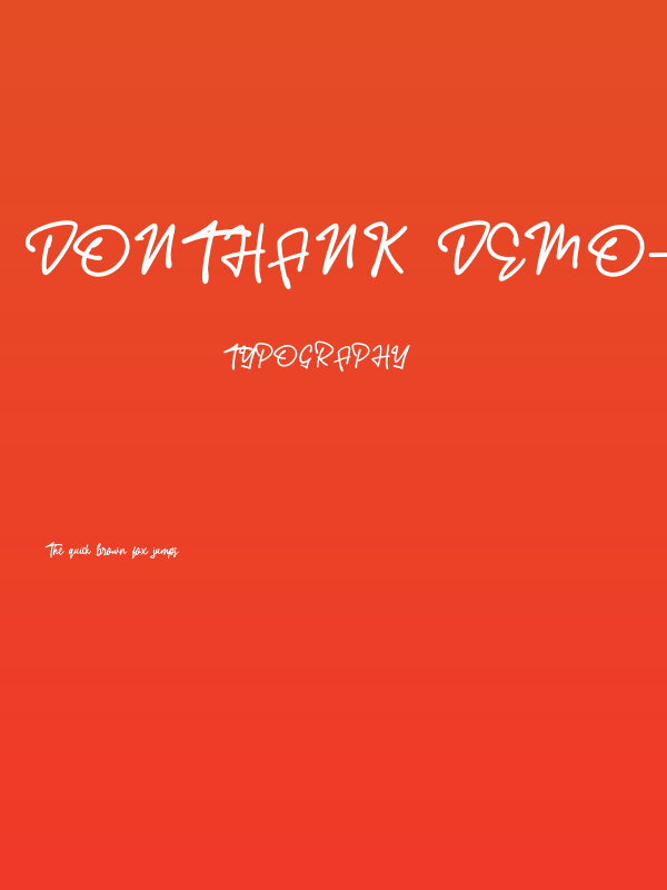 Donthank DEMO-Regular Poster