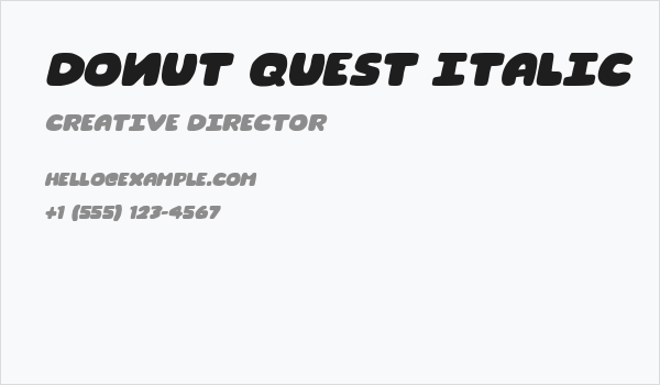 Donut Quest Italic Business Card