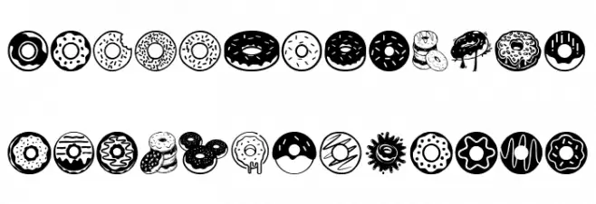 Donuts Icons Schriftart Groß