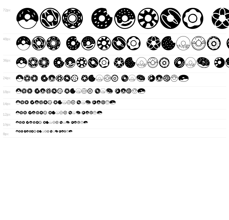 Donuts Icons Waterfall