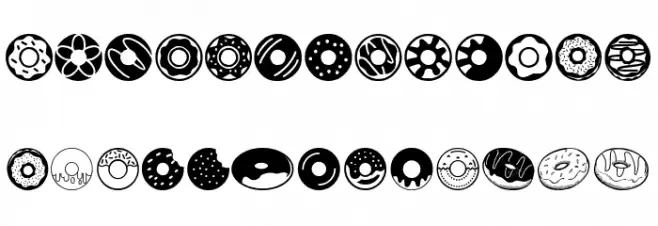 Donuts Icons Caratteri MINUSCOLO