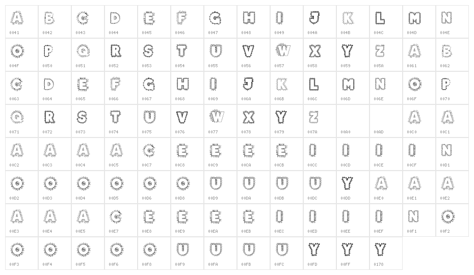 Doodala Bordered Character Map