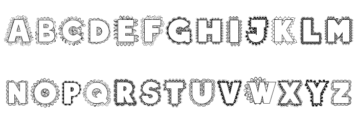 Doodala Bordered Font LOWERCASE
