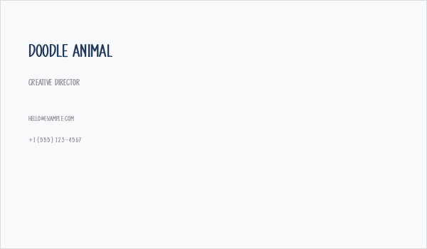 Doodle Animal Business Card