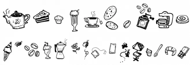 Doodle Coffee Scents Font OTHER CHARS