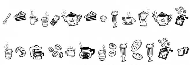 Doodle Coffee Scents خط أحرف صغيرة