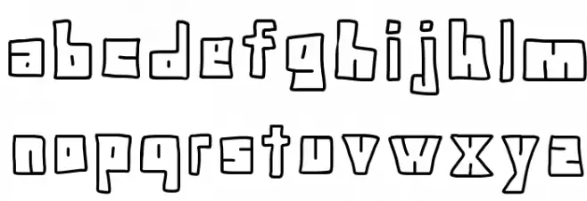Doodle Digit Schriftart Kleinbuchstaben
