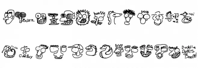 Doodle Dudes of Doom フォント 大文字