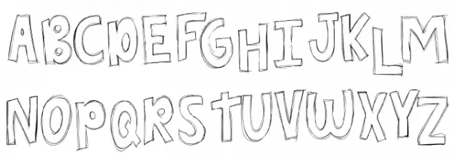 Doodle Sketch Demo Schriftart Groß