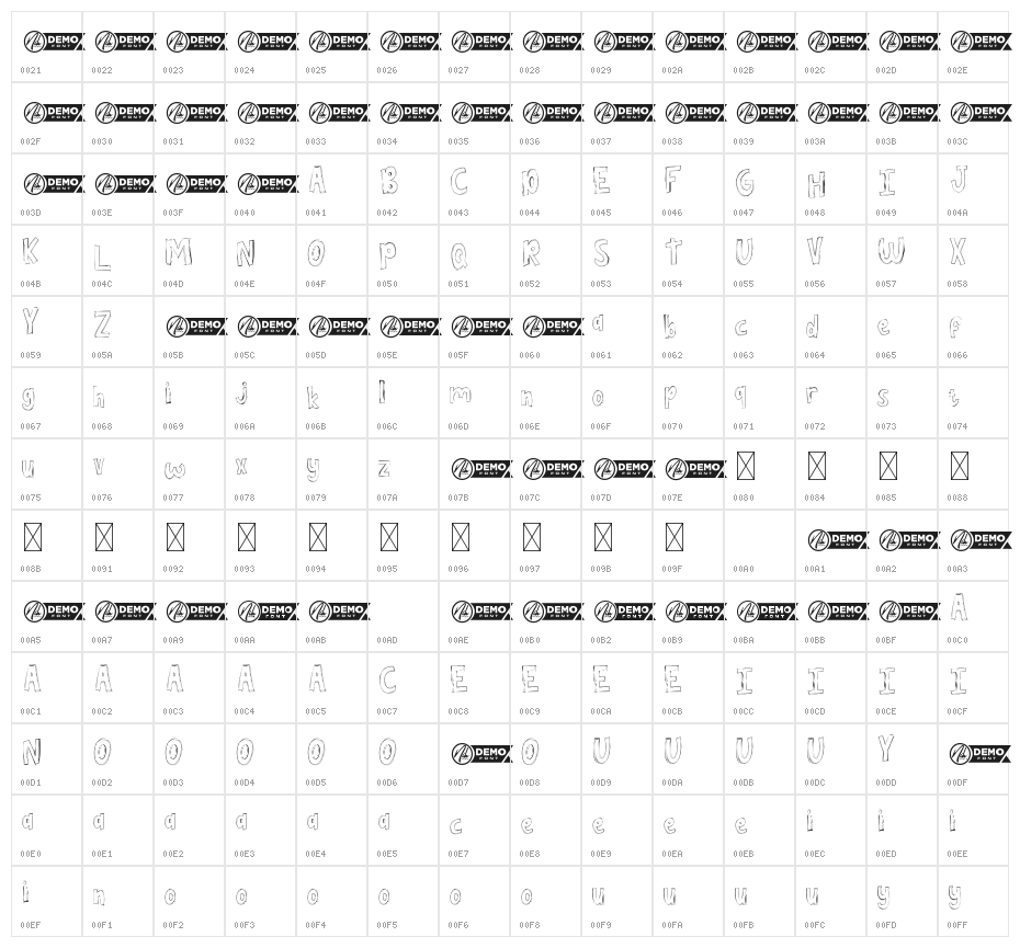 Doodle Sketch Demo Character Map