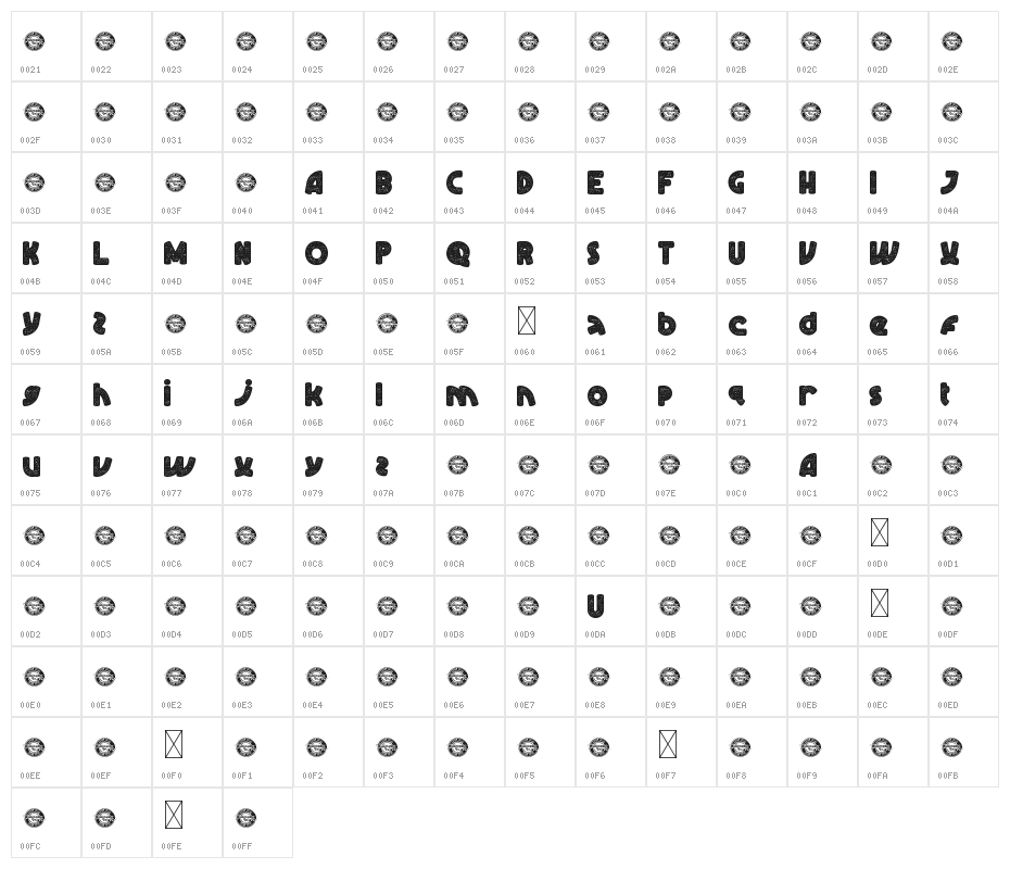 DoodleChalkDemo Character Map