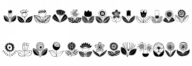 DoodleDings 2 RetroFlowers Polices MAJUSCULES