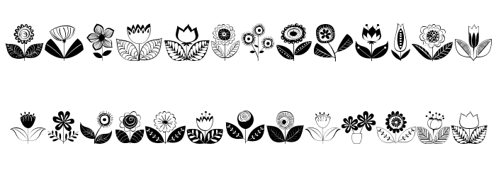 DoodleDings 2 RetroFlowers フォント 小文字