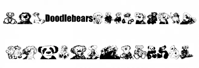 Doodlebears Schriftart Groß
