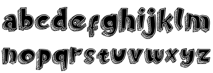 Doodletoon fill Font LOWERCASE