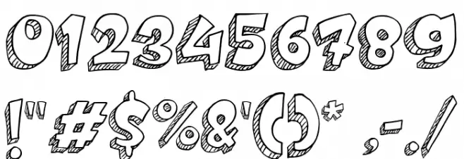 Doodletoon line Font OTHER CHARS