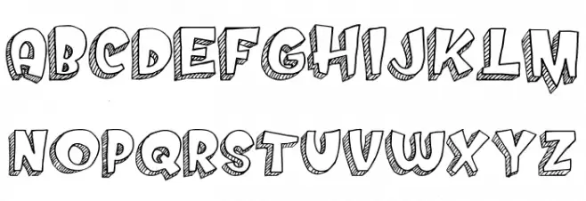 Doodletoon line Polices MAJUSCULES