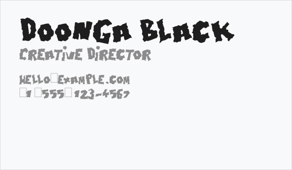 Doonga Black Business Card