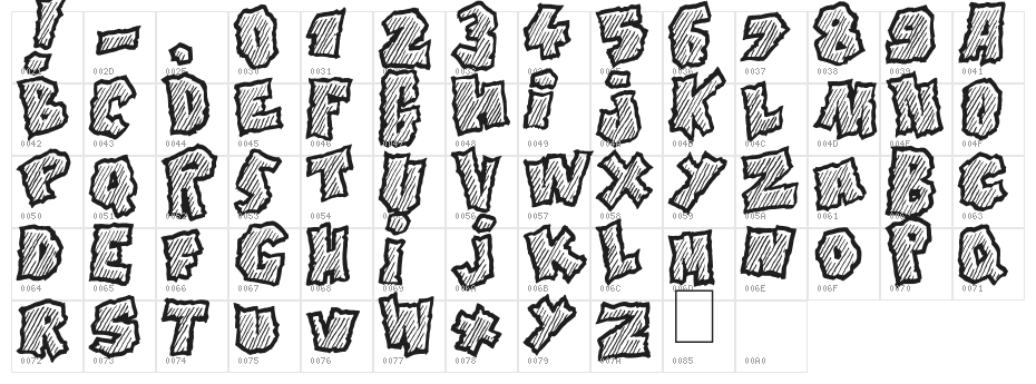 Doonga Slash Character Map