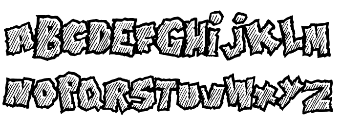Doonga Slash Font LOWERCASE