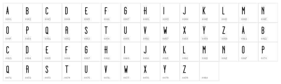 Dooodleista Bold Character Map