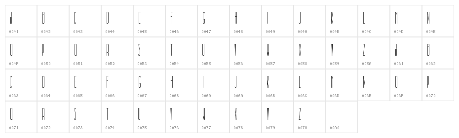 Dooodleista Condensed Character Map