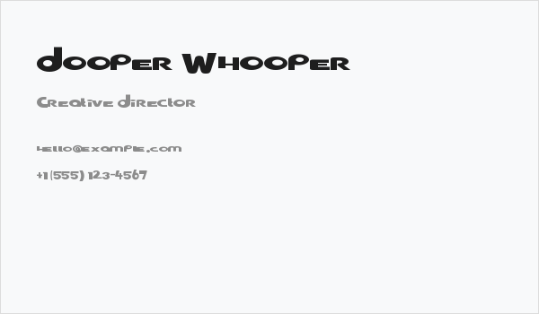 Dooper Whooper Business Card