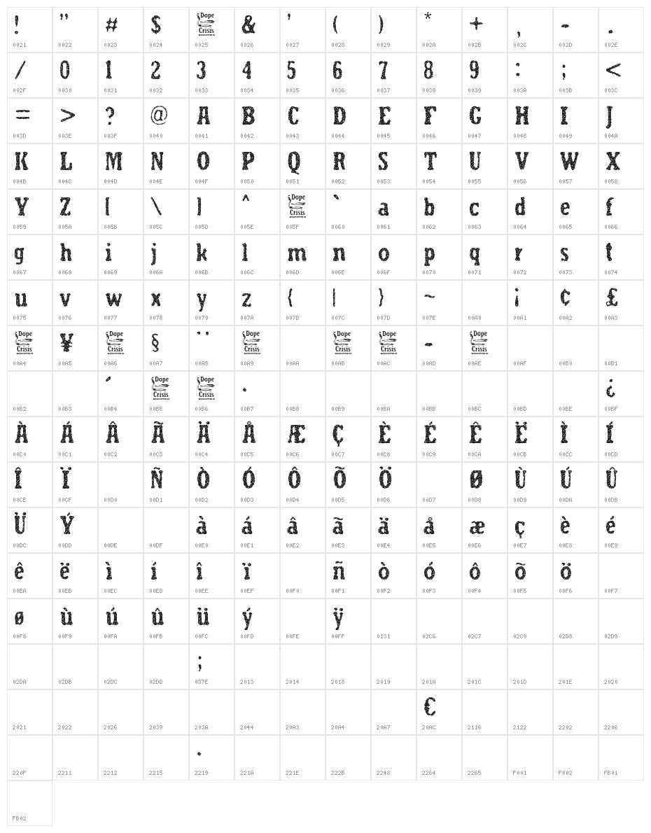 Dope Crisis Character Map