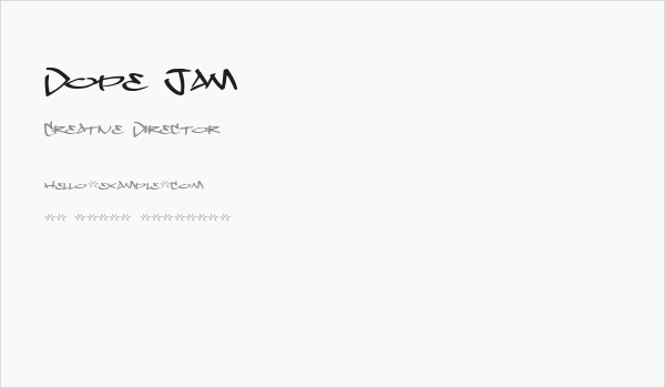 Dope Jam Business Card