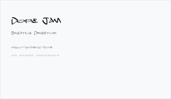 Dope Jam Business Card