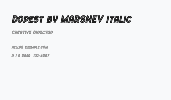 Dopest by MARSNEV italic Business Card