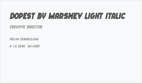 Dopest by MARSNEV light italic Business Card