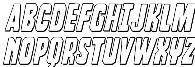 Dorian Gore 3D Italic Schriftart Groß