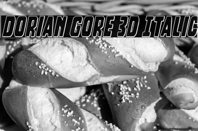 Dorian Gore 3D Italic Font examples