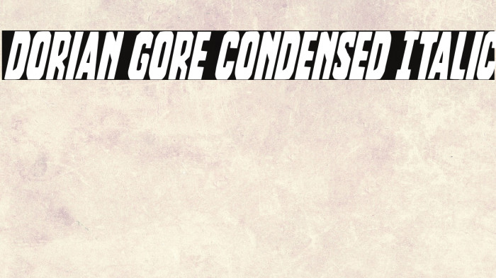 Dorian Gore Condensed Italic Example 3