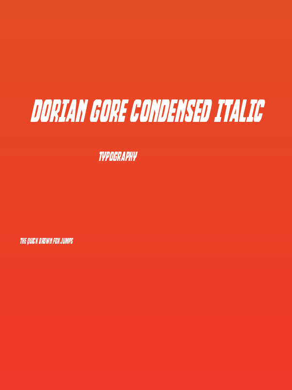 Dorian Gore Condensed Italic Poster