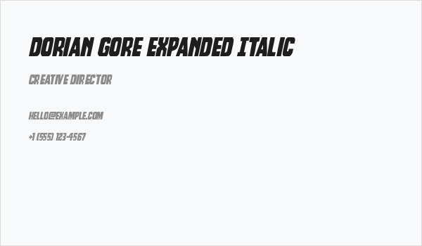 Dorian Gore Expanded Italic Business Card