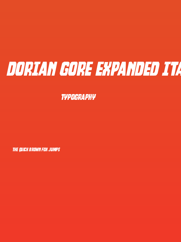 Dorian Gore Expanded Italic Poster