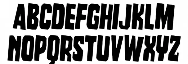 Dorian Gore Rotated 2 Schriftart Kleinbuchstaben