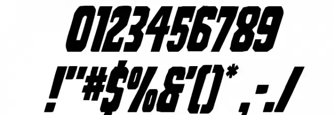 Dorian Gore Super-Italic Font OTHER CHARS