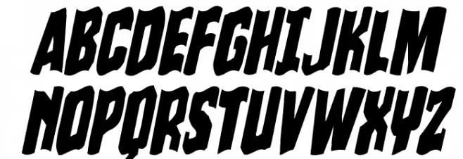 Dorian Gore Wavy 2 Italic Caratteri MAIUSCOLE