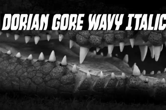 Dorian Gore Wavy Italic Font examples