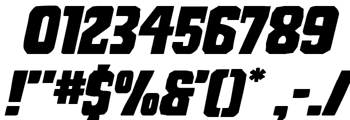 Dorian Gore Wide Italic Font OTHER CHARS