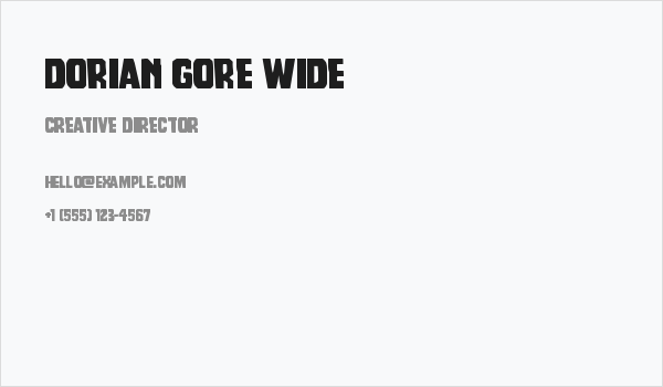 Dorian Gore Wide Business Card