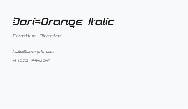 DorisOrange Italic Business Card