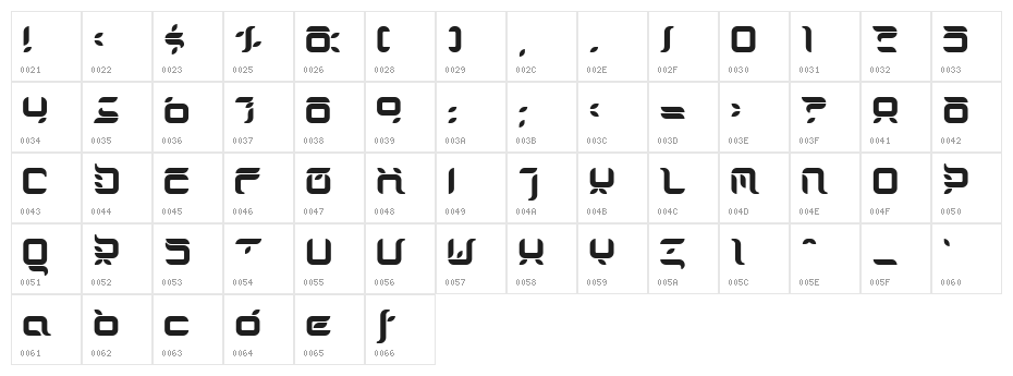 Dorisorange Alphabe Character Map